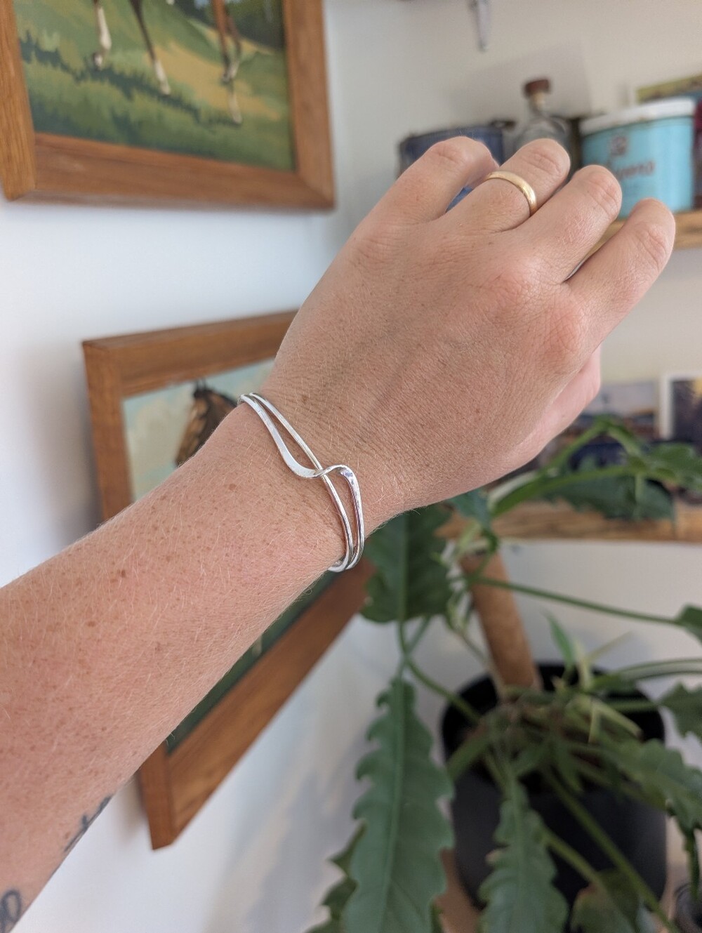 Vintage Silver Adjustable 925 Bangle